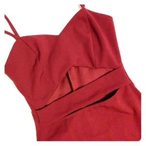 Small burgundy Cutout midi dress by AKIRA